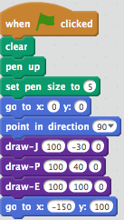 scratch script calling initial-drawing blocks