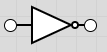 NOT gate symbol showing one input and one output