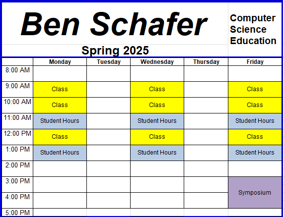 schedule graphic