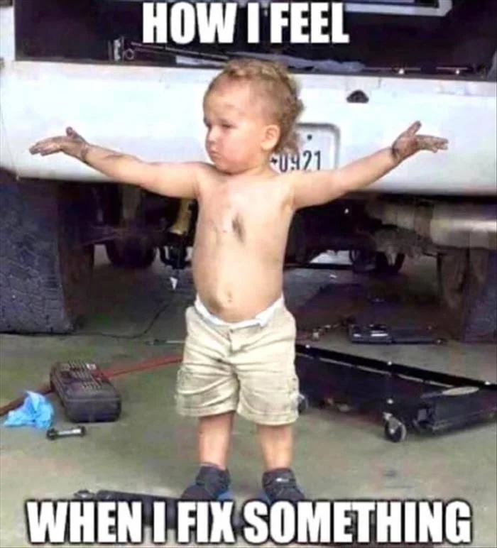 dirty kid taking a bow