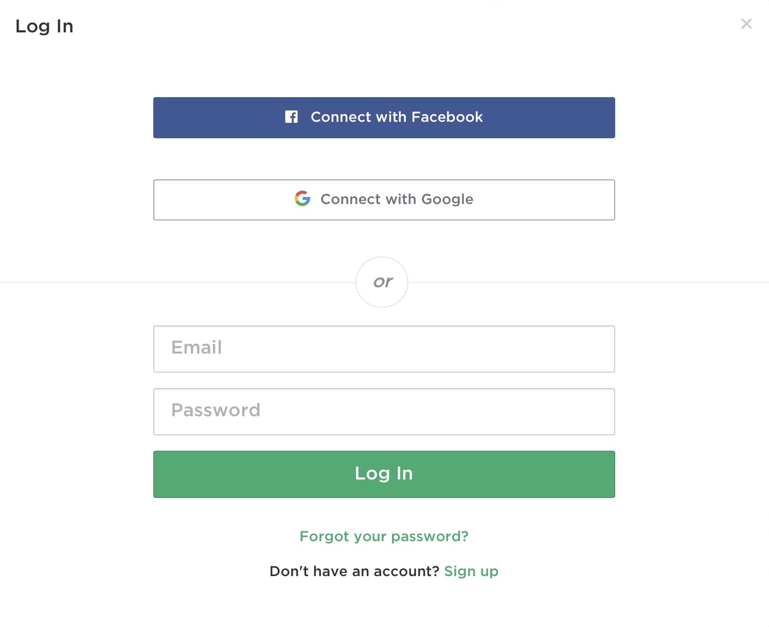 image of the zap2it's login form