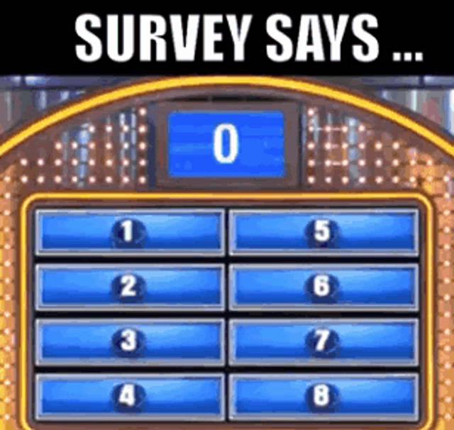 and the survey says...