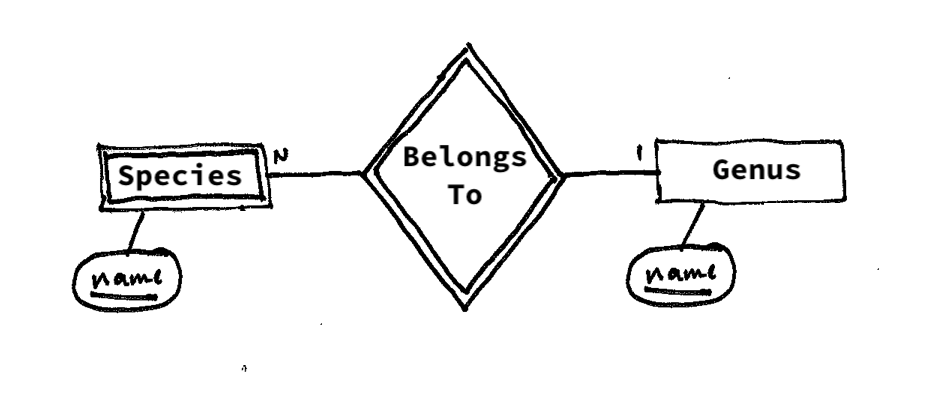 The key for a Species is its genus name and its own name.