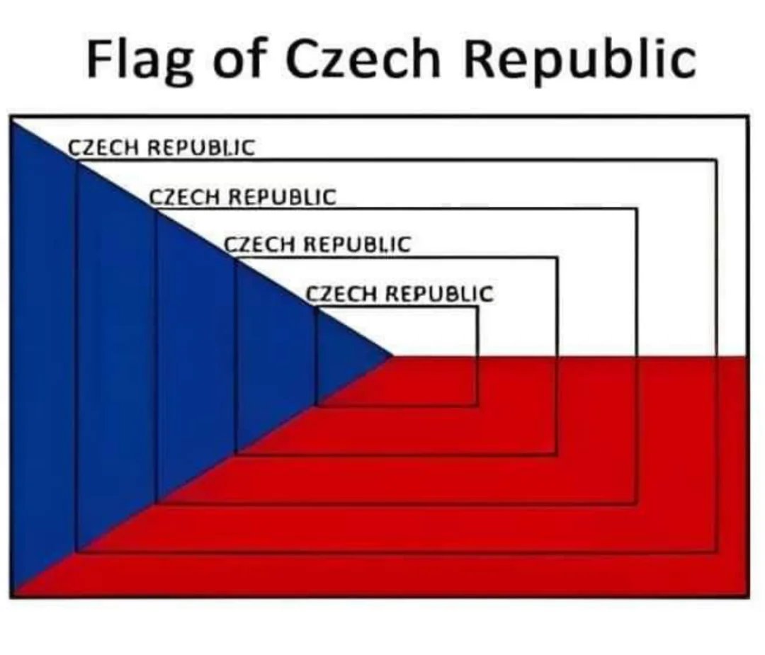 an image of the Czech flag, with telescoping rectangles inside the image that are themselves images of the Czech flag